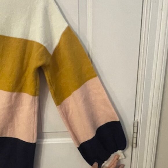 NEVER BEEN WORN- Color Block, Cream, Golden Yellow, Pink, Navy Sweater - Picture 2 of 3